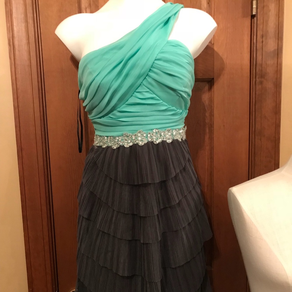 City triangles mint prom dress ruffles one